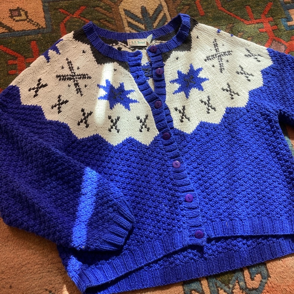 Vintage LL Bean Heavy Knit Purple Cardigan
💜 💜💜💜💜